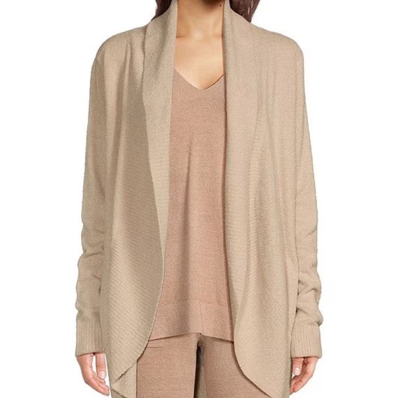 Barefoot Dreams CozyChic Lite Open Front Cardigan – Stone Beige Women's L/XL - Picture 1 of 10